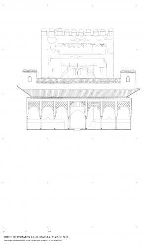 Casa Real de la Alhambra (Granada) - Alzado Sur Torre de Comares