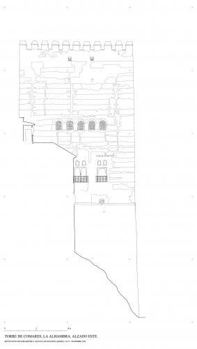 Casa Real de la Alhambra (Granada) - Alzado Este Torre de Comares