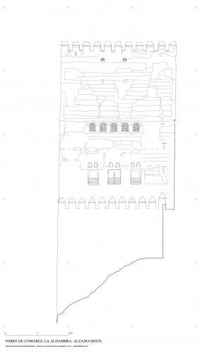 Casa Real de la Alhambra (Granada) - Alzado Oeste Torre de Comares