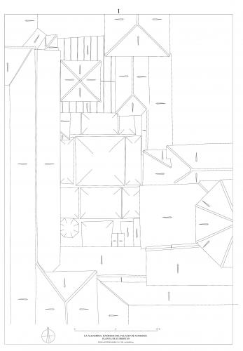 Hammam del palacio de Comares (Granada) - Planta  de cubiertas