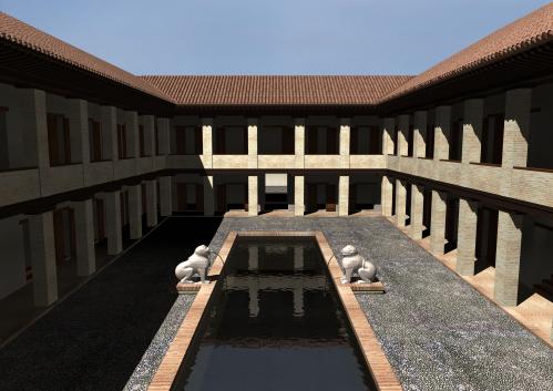 Maristán de Granada - Vista del patio desde desde la galería alta meridional