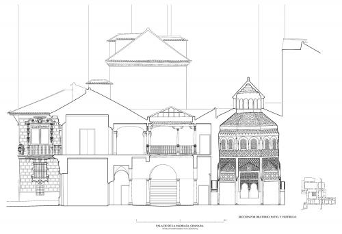 Madraza de Granada - Sección longitudinal axial hacio O