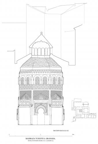Madraza de Granada - Sección Oratorio hacia mihrab
