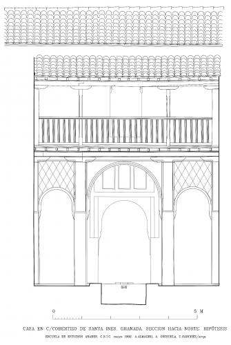 Casa Cobertizo de Santa Inés (Granada) - Alzado del salón hipótesis