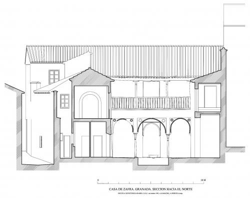 Casa de Zafra (Granada) - Sección hacia Norte