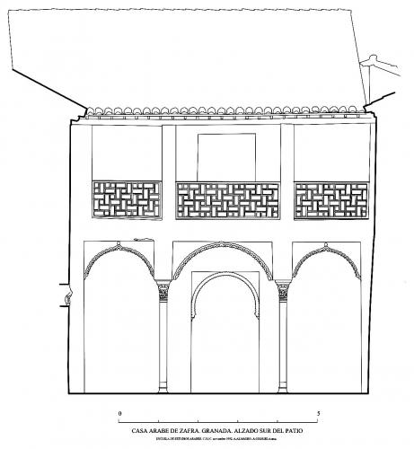 Casa de Zafra (Granada) - Sección hacia Sur