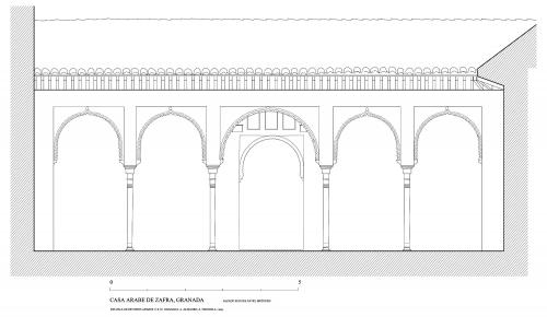 Casa de Zafra (Granada) - Sección patio Sur hipótesis