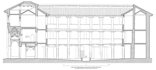 Corral del Carbón (Granada) - Sección longitudinal