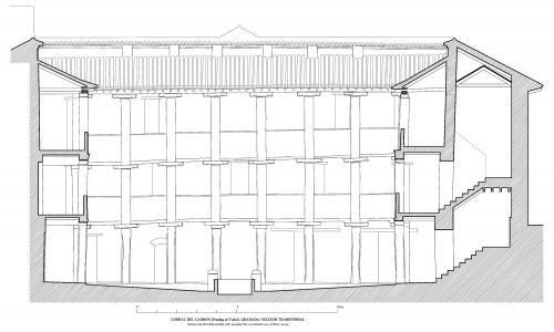 Corral del Carbón (Granada) - sección transversal