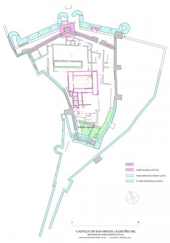 Castillo de San Miguel (Almuñecar, Granada) - Planta cronología