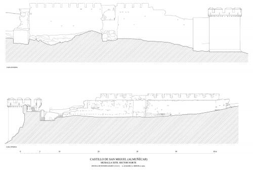Castillo de San Miguel (Almuñecar, Granada) - Muralla E lado N