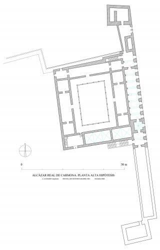 Alcázar Real de Carmona (Sevilla) - Planta alta hipótesis
