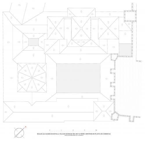 Alcázar cristiano (Sevilla) - Planta cubiertas del Cuarto Real. Hipótesis