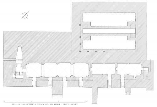 Alcázar cristiano (Sevilla) - Planta sótano del Cuarto Real