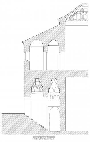 Alcázar cristiano (Sevilla) - Sección bóvedas entrada