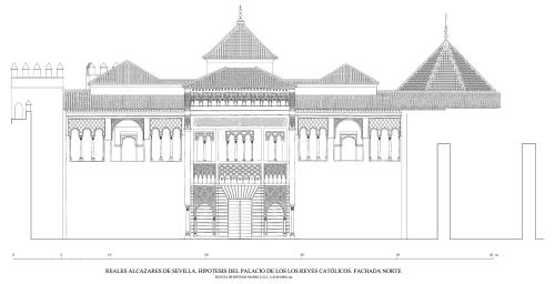 Alcázar cristiano (Sevilla) - Alzado N s. XV