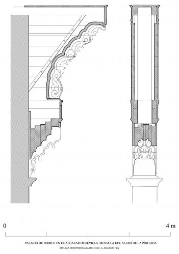 Alcázar cristiano (Sevilla) - Estructura ménsula del alero
