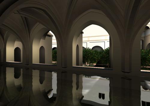 Alcázar cristiano (Sevilla) - Galería inferior del jardín del Patio del Crucero