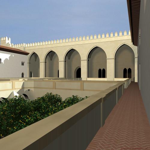Mezquita aljama almohade de Sevilla - Patio de Crucero desde el noroeste