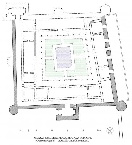 Alcázar Real de Guadalajara - Planta primer alcázar hipótesis