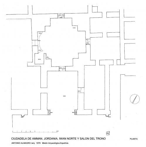 Ciudadela de Amman (Jordania) - Planta iwan Norte y sala trono