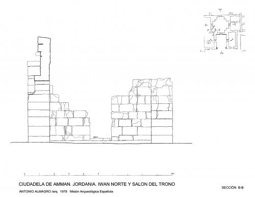 Ciudadela de Amman (Jordania) - Sección iwan Norte B-B