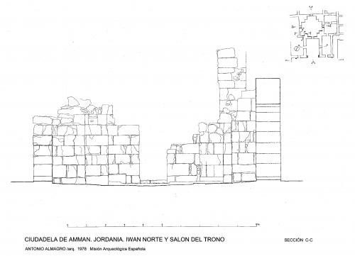 Ciudadela de Amman (Jordania) - Sección sala del trono C-C