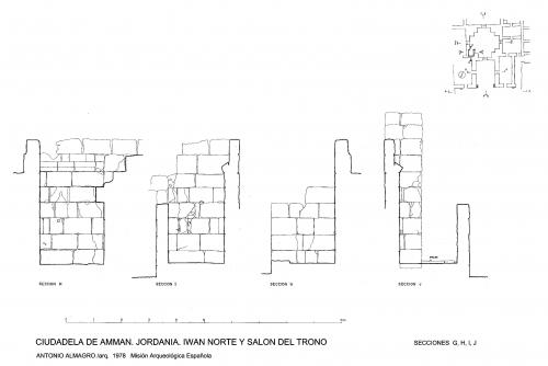 Ciudadela de Amman (Jordania) - Secciones sala del trono G, H, i, J