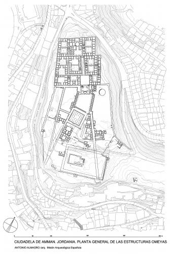 Ciudadela de Amman (Jordania) - Planta ciudadela omeya