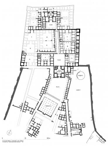 Ciudadela de Amman (Jordania) - Planta del alcázar omeya (Español)