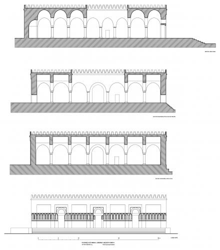 Ciudadela de Amman (Jordania) - Alzados y secciones mezquita