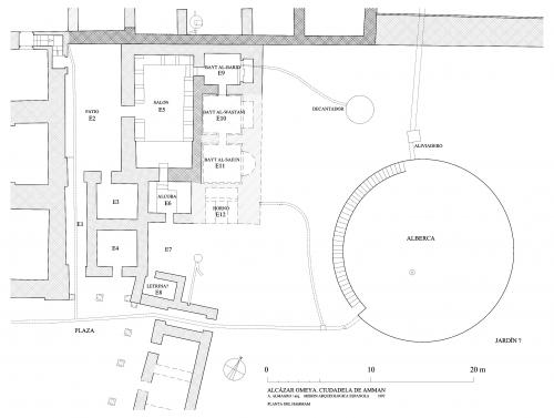 Ciudadela de Amman (Jordania) - Planta hammam