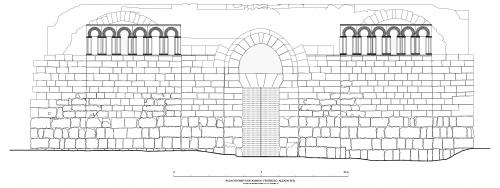 Ciudadela de Amman (Jordania) - Alzado sur vestíbulo restaurado