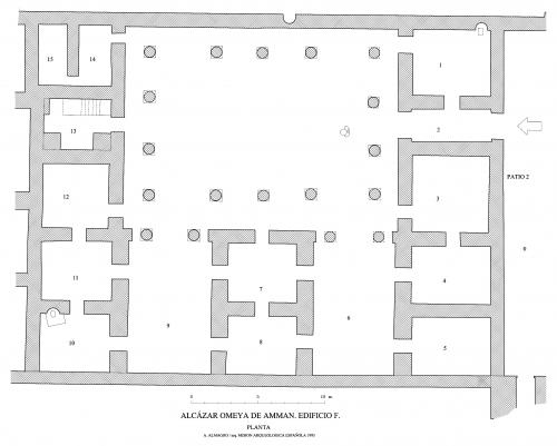 Ciudadela de Amman (Jordania) - Planta edificio F omeya