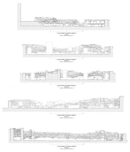 Ciudadela de Amman (Jordania) - Alzados y secciones edificio F