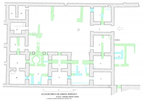 Ciudadela de Amman (Jordania) - Planta edificio F abbasí tardío 