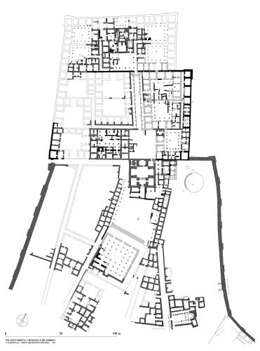 Ciudadela de Amman (Jordania) - Planta alcazar Amman estructuras tardías