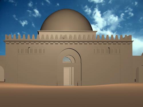 Alcázar omeya de Amman (Jordania) - Fachada del vestíbulo del alcázar omeya de Amman