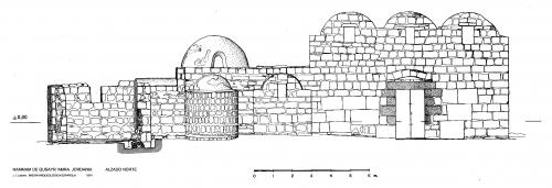 Qusayr Amra (desierto de Jordania) - Alzado norte