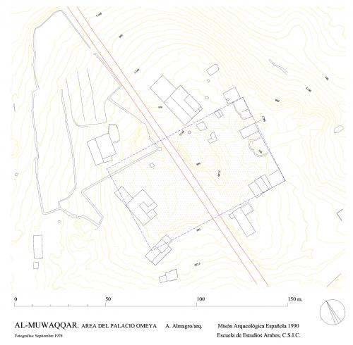 Alcázar omeya de al-Muwaqar (Jordania) - Planta área de alcázar omeya