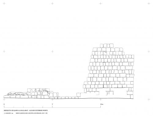 Mezquita omeya de Hallabat (Jordania) - Alzado exterior Norte