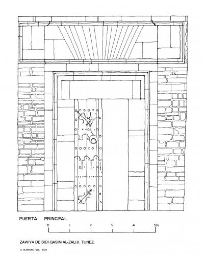 Zawiya Sidi Qasim al-Zeliji (Túnez) - Puerta de la zawiya