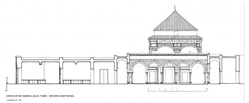 Zawiya Sidi Qasim al-Zeliji (Túnez) - Sección longitudinal
