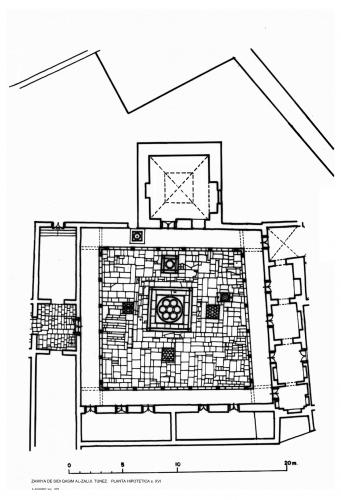 Zawiya Sidi Qasim al-Zeliji (Túnez) - Hipótesis de planta en el s. XVI
