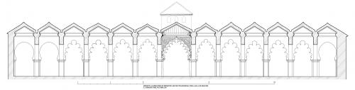 Mezquita aljama (Tremecén, Argelia) - Sección transversal sala oración