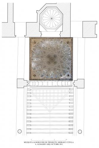 Mezquita aljama (Tremecén, Argelia) - Planta maqsura con ortoimagen cúpula