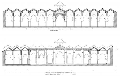 Mezquita aljama (Tremecén, Argelia) - Secciones transversales hipotéticas 1136