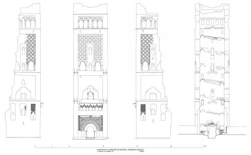 Mezquita de Mansura (Tremecén, Argelia) - Alzados  alminar