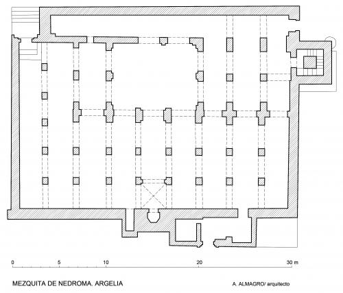 Mezquita mayor de Nedroma (Argelia) - Planta actual de la mezquita mayor