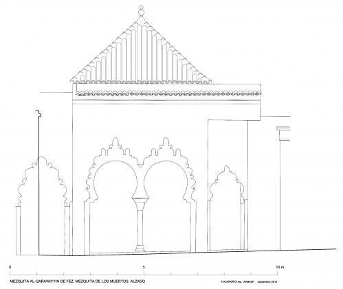 Mezquita Qarawiyyin (Fez, Marruecos) - Mezquita de los muertos. Alzado